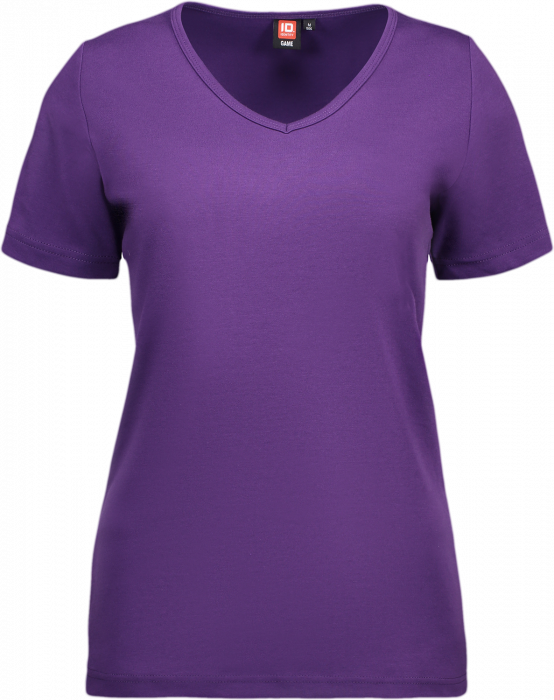 ID - Ladies' Interlock T-Shirt V-Neck - Purple