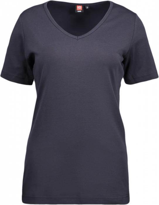 ID - Ladies' Interlock T-Shirt V-Neck - Navy