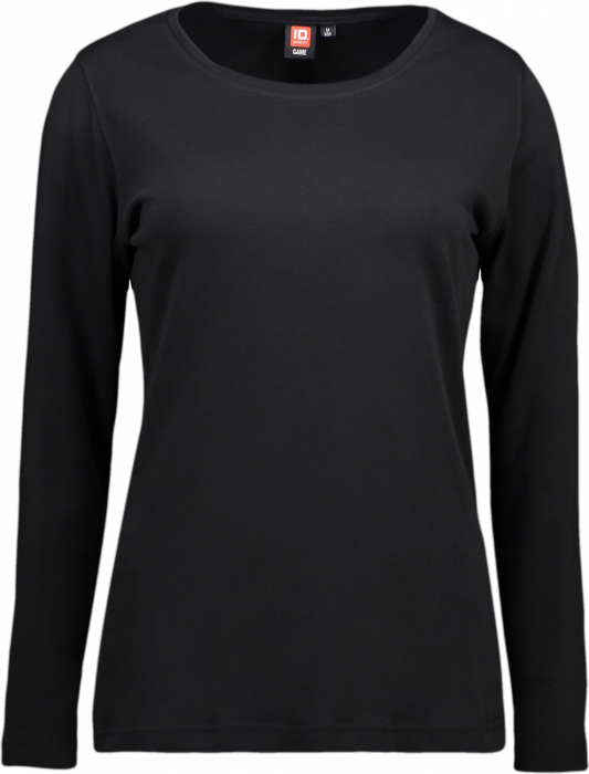 ID - Ladies' Interlock T-Shirt Long-Sleeved - Black