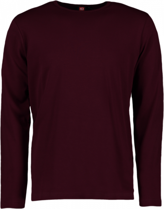 ID - Mens' Interlock T-Shirt Long-Sleeved - Mørk Bordeaux